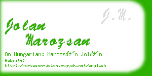 jolan marozsan business card